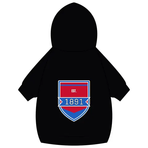 Delaware State 1891 Red & Blue Pet Hoodie — back_dtf view