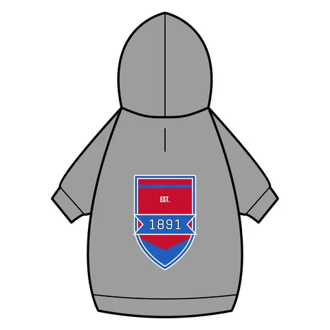 Delaware State 1891 Red & Blue Pet Hoodie — back_dtf view
