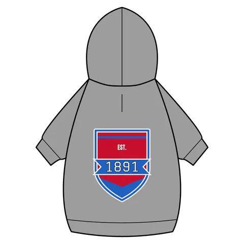 Delaware State 1891 Red & Blue Pet Hoodie — back_dtf view