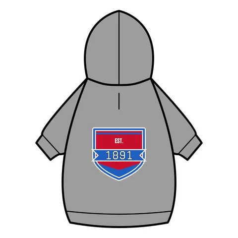 Delaware State 1891 Red & Blue Pet Hoodie — back_dtf view