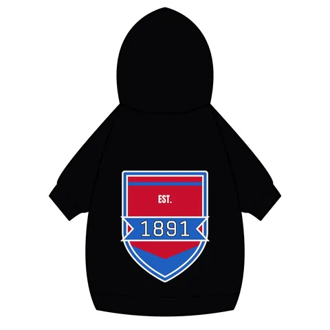 Delaware State 1891 Red & Blue Pet Hoodie — back_dtf view