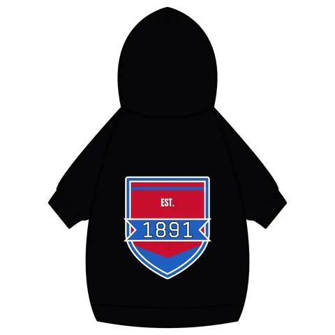 Delaware State 1891 Red & Blue Pet Hoodie — back_dtf view