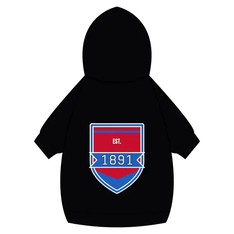 Delaware State 1891 Red & Blue Pet Hoodie — back_dtf view