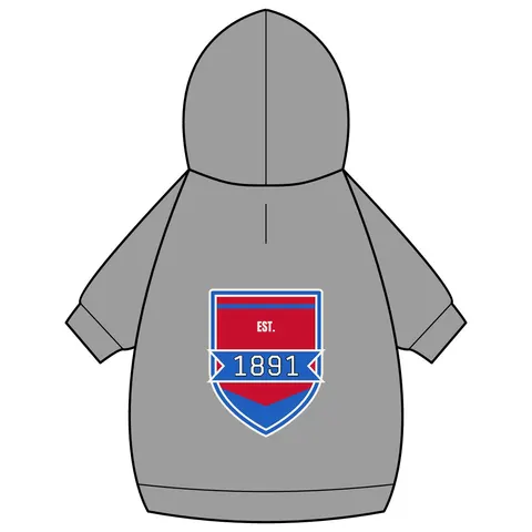 Delaware State 1891 Red & Blue Pet Hoodie — back_dtf view