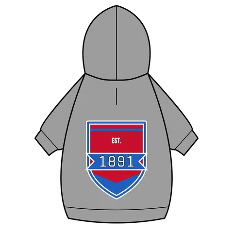 Delaware State 1891 Red & Blue Pet Hoodie — back_dtf view