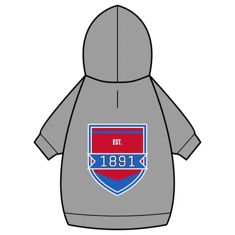 Delaware State 1891 Red & Blue Pet Hoodie — back_dtf view