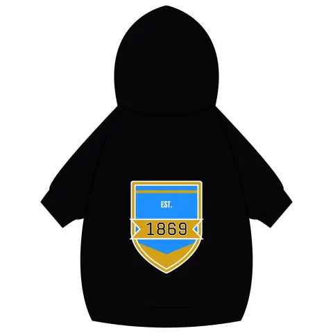 Dillard 1869 Azure & Gold Grid Pet Hoodie — back_dtf view
