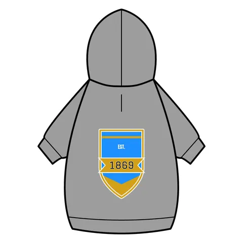 Dillard 1869 Azure & Gold Grid Pet Hoodie — back_dtf view