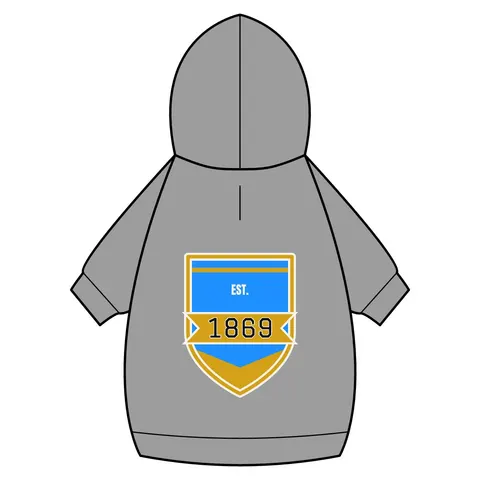 Dillard 1869 Azure & Gold Grid Pet Hoodie — back_dtf view