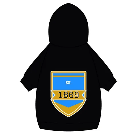 Dillard 1869 Azure & Gold Grid Pet Hoodie — back_dtf view