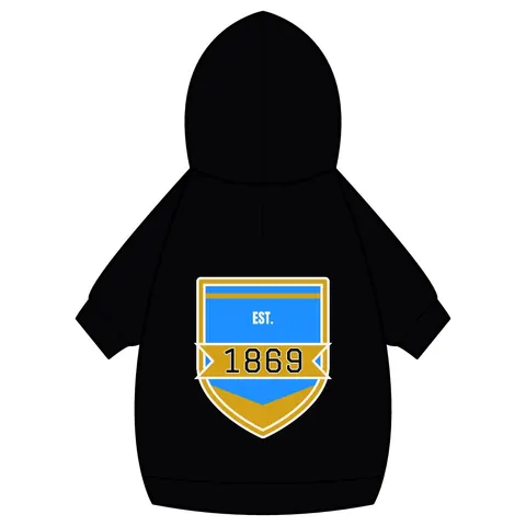 Dillard 1869 Azure & Gold Grid Pet Hoodie — back_dtf view