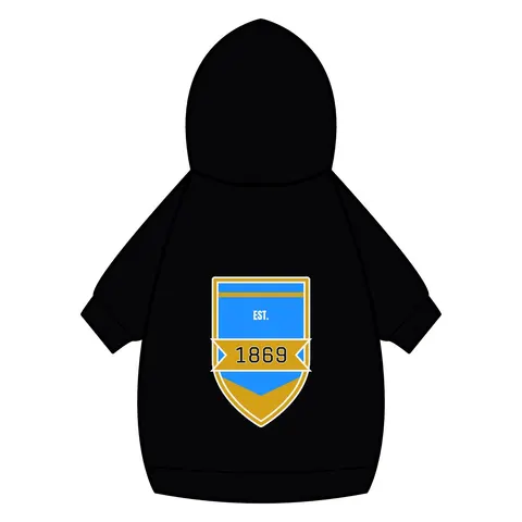 Dillard 1869 Azure & Gold Grid Pet Hoodie — back_dtf view