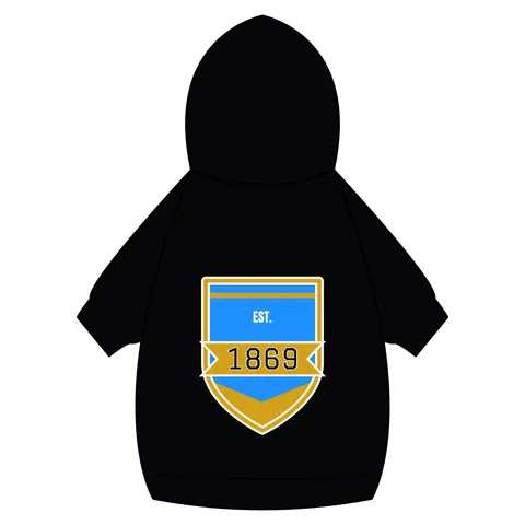 Dillard 1869 Azure & Gold Grid Pet Hoodie — back_dtf view