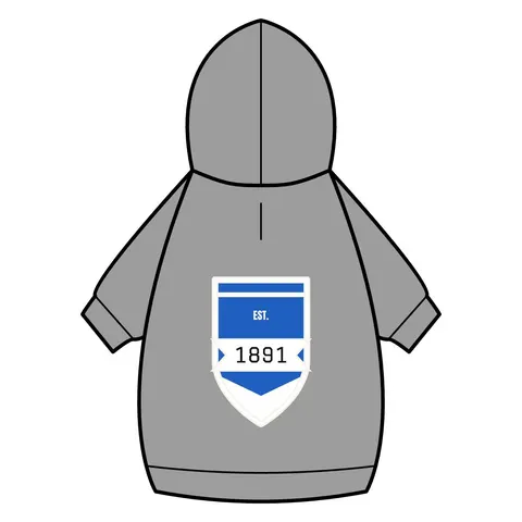 Elizabeth City State 1891 Blue & White Pet Hoodie — back_dtf view