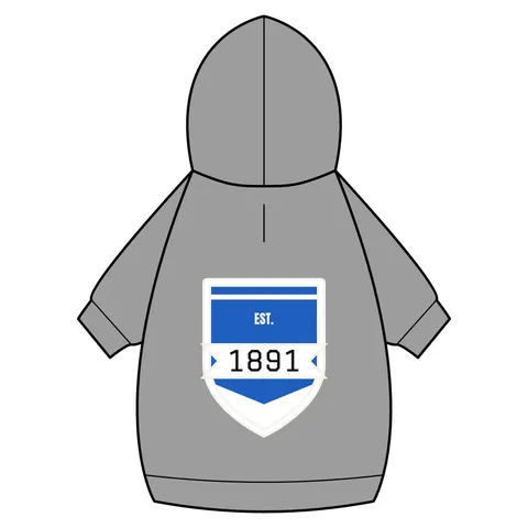 Elizabeth City State 1891 Blue & White Pet Hoodie — back_dtf view