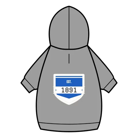 Elizabeth City State 1891 Blue & White Pet Hoodie — back_dtf view