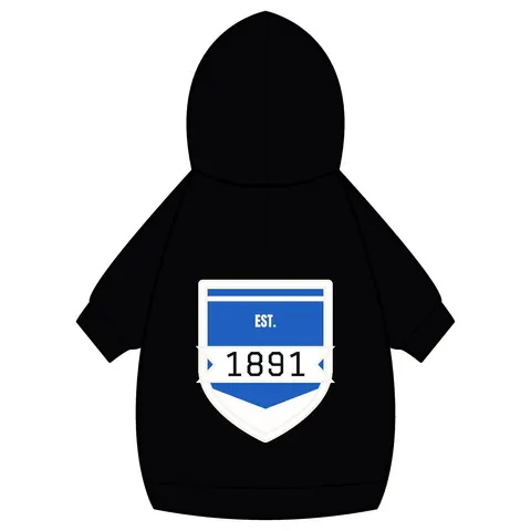 Elizabeth City State 1891 Blue & White Pet Hoodie — back_dtf view