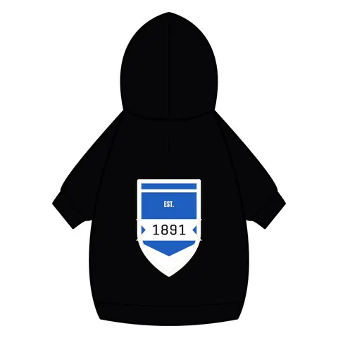 Elizabeth City State 1891 Blue & White Pet Hoodie — back_dtf view