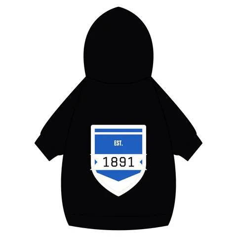 Elizabeth City State 1891 Blue & White Pet Hoodie — back_dtf view