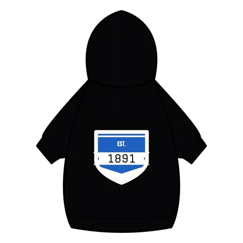 Elizabeth City State 1891 Blue & White Pet Hoodie — back_dtf view