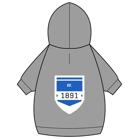 Elizabeth City State 1891 Blue & White Pet Hoodie — back_dtf view