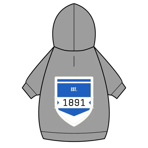 Elizabeth City State 1891 Blue & White Pet Hoodie — back_dtf view