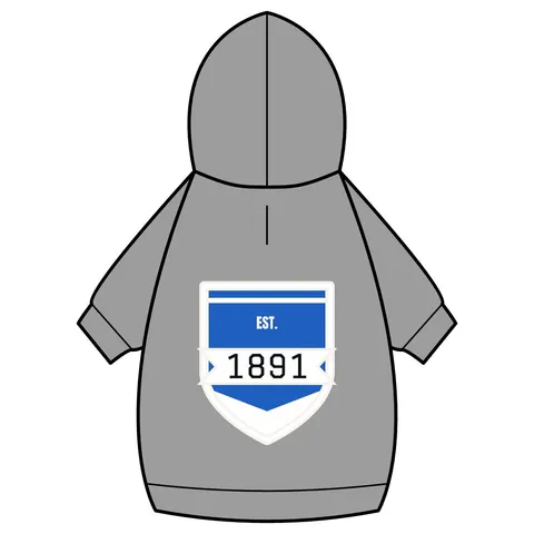Elizabeth City State 1891 Blue & White Pet Hoodie — back_dtf view
