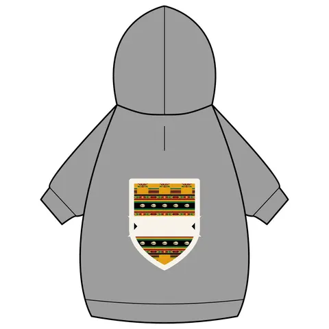 Faith Flag Afro-Spiritual Cowrie & Kente Pet Hoodie — back_dtf view