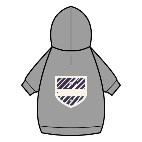 Faith Flag AME-Inspired Purple & Green Pet Hoodie — back_dtf view