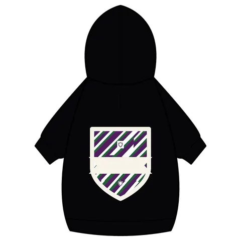 Faith Flag AME-Inspired Purple & Green Pet Hoodie — back_dtf view