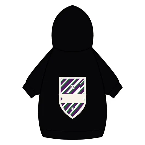 Faith Flag AME-Inspired Purple & Green Pet Hoodie — back_dtf view