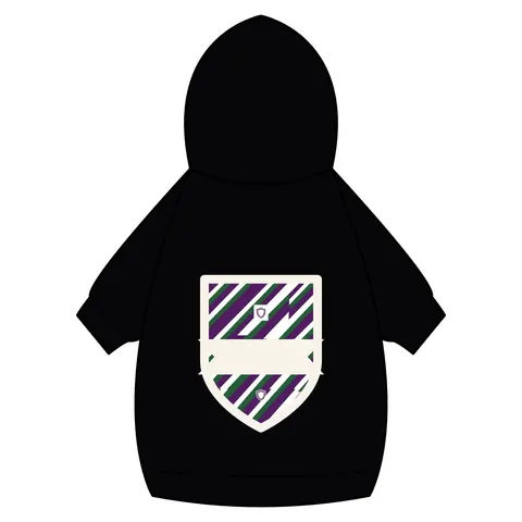Faith Flag AME-Inspired Purple & Green Pet Hoodie — back_dtf view