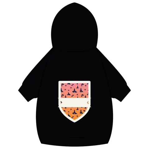 Faith Flag Black Church Sunrise Pet Hoodie — back_dtf view