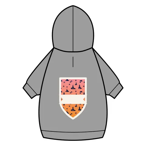 Faith Flag Black Church Sunrise Pet Hoodie — back_dtf view
