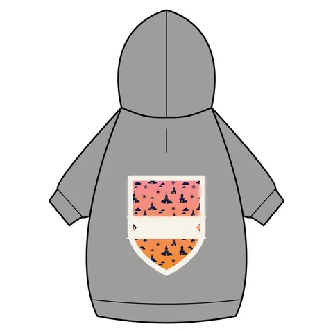 Faith Flag Black Church Sunrise Pet Hoodie — back_dtf view