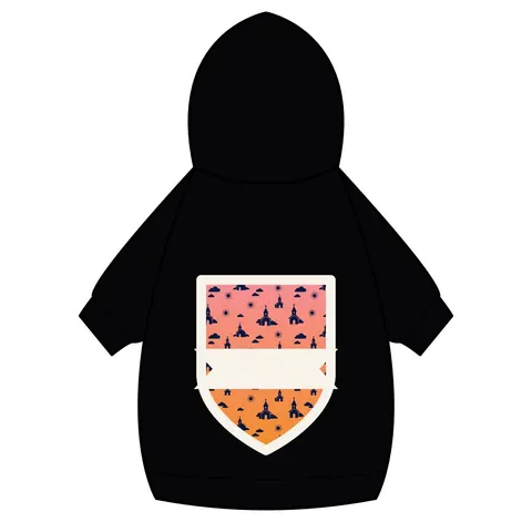 Faith Flag Black Church Sunrise Pet Hoodie — back_dtf view