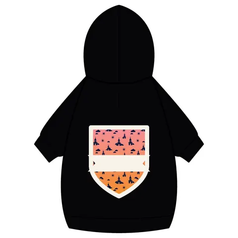 Faith Flag Black Church Sunrise Pet Hoodie — back_dtf view
