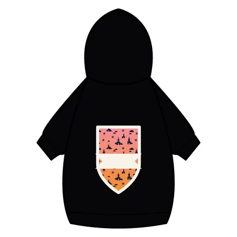 Faith Flag Black Church Sunrise Pet Hoodie — back_dtf view