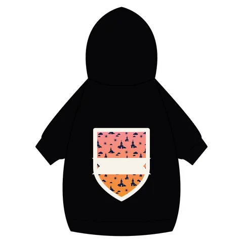 Faith Flag Black Church Sunrise Pet Hoodie — back_dtf view