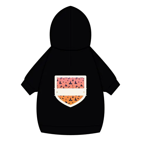 Faith Flag Black Church Sunrise Pet Hoodie — back_dtf view
