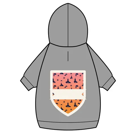 Faith Flag Black Church Sunrise Pet Hoodie — back_dtf view
