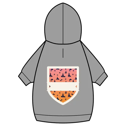 Faith Flag Black Church Sunrise Pet Hoodie — back_dtf view