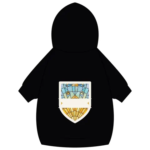 Faith Flag Sunburst Sanctuary Pet Hoodie — back_dtf view