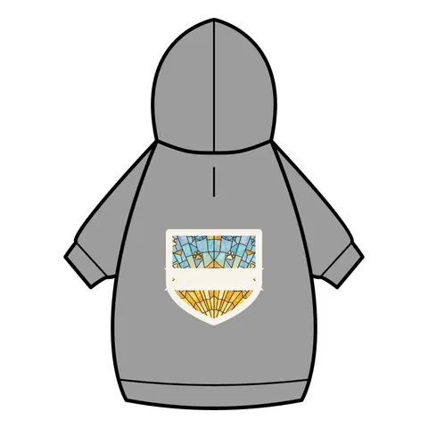 Faith Flag Sunburst Sanctuary Pet Hoodie — back_dtf view