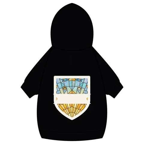Faith Flag Sunburst Sanctuary Pet Hoodie — back_dtf view