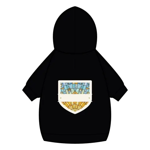 Faith Flag Sunburst Sanctuary Pet Hoodie — back_dtf view