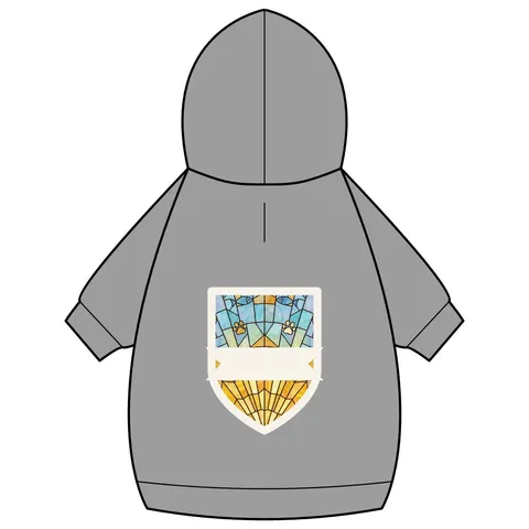 Faith Flag Sunburst Sanctuary Pet Hoodie — back_dtf view