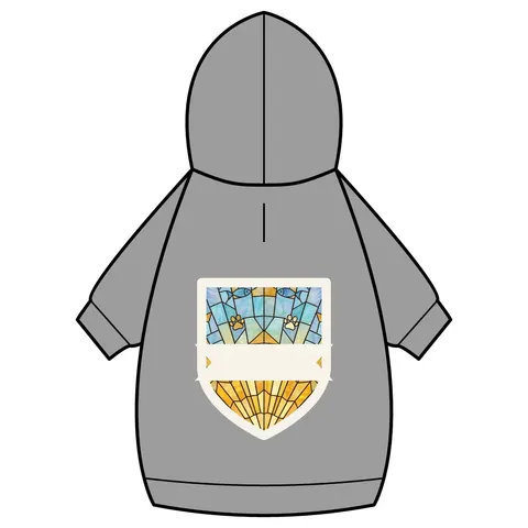 Faith Flag Sunburst Sanctuary Pet Hoodie — back_dtf view