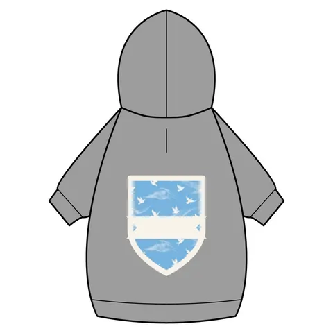 Faith Flag Dove on Sky Blue Pet Hoodie — back_dtf view