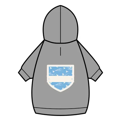 Faith Flag Dove on Sky Blue Pet Hoodie — back_dtf view